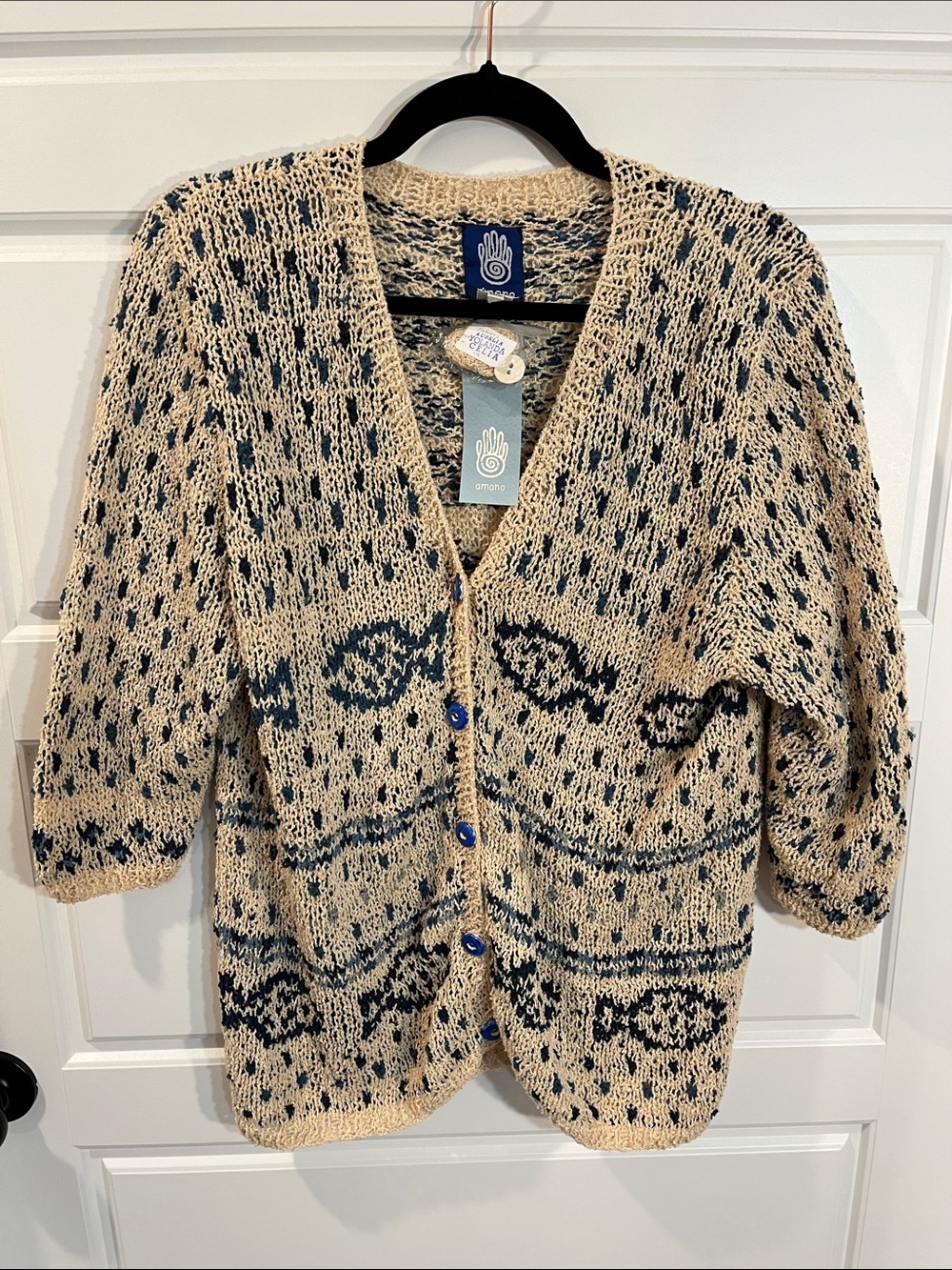 Amano vintage handknit sweater NWT M/L